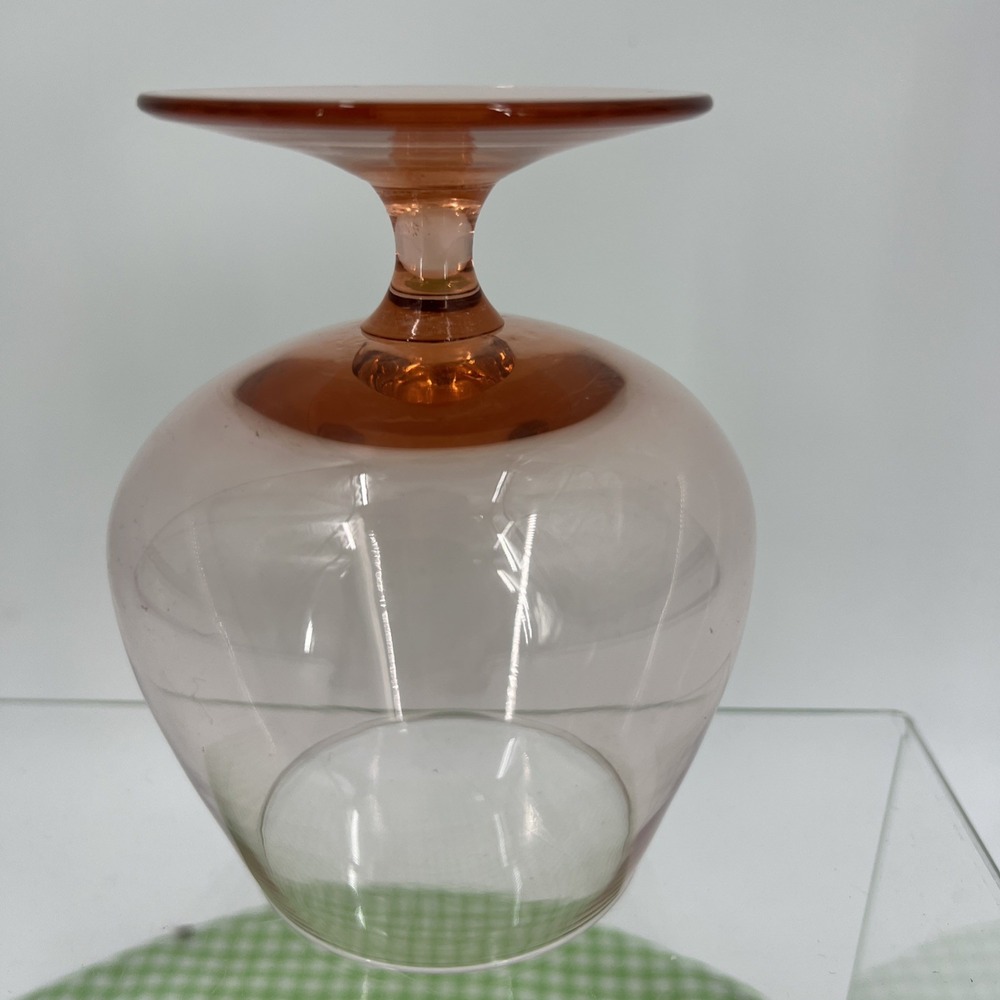 Vintage Pink Depression Glass Brandy Snifter Pedestal Vase 6.5" - Picture 4 of 8